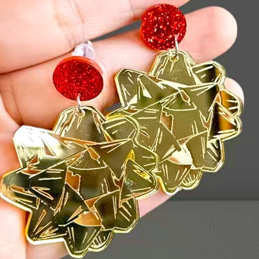 Gold Bow Earrings